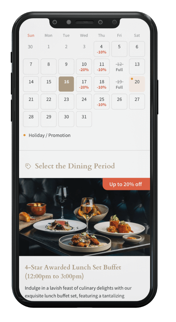 Mockup for Restaurant Reservation System