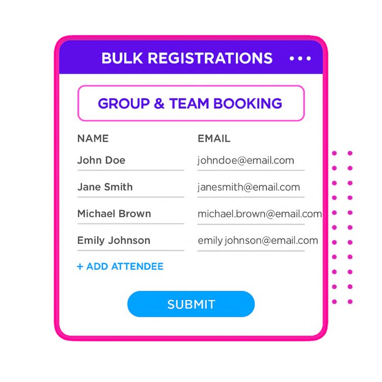 Bulk Registrations with Group & Team Booking